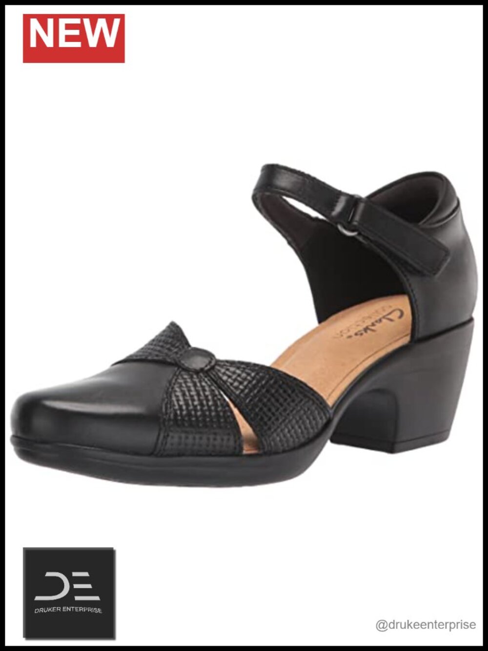Leather Block Heel Pumps Cushioned Breathable 2.4" Heel